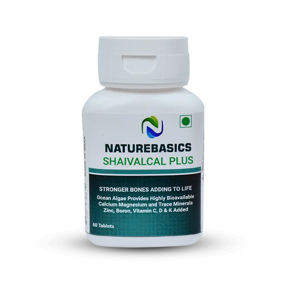 NATUREBASICS SHAIVALCAL PLUS - STRONG BONE HEALTH SUPPLEMENTS WITH CALCIUM, VITAMINS C,D, K & MORE